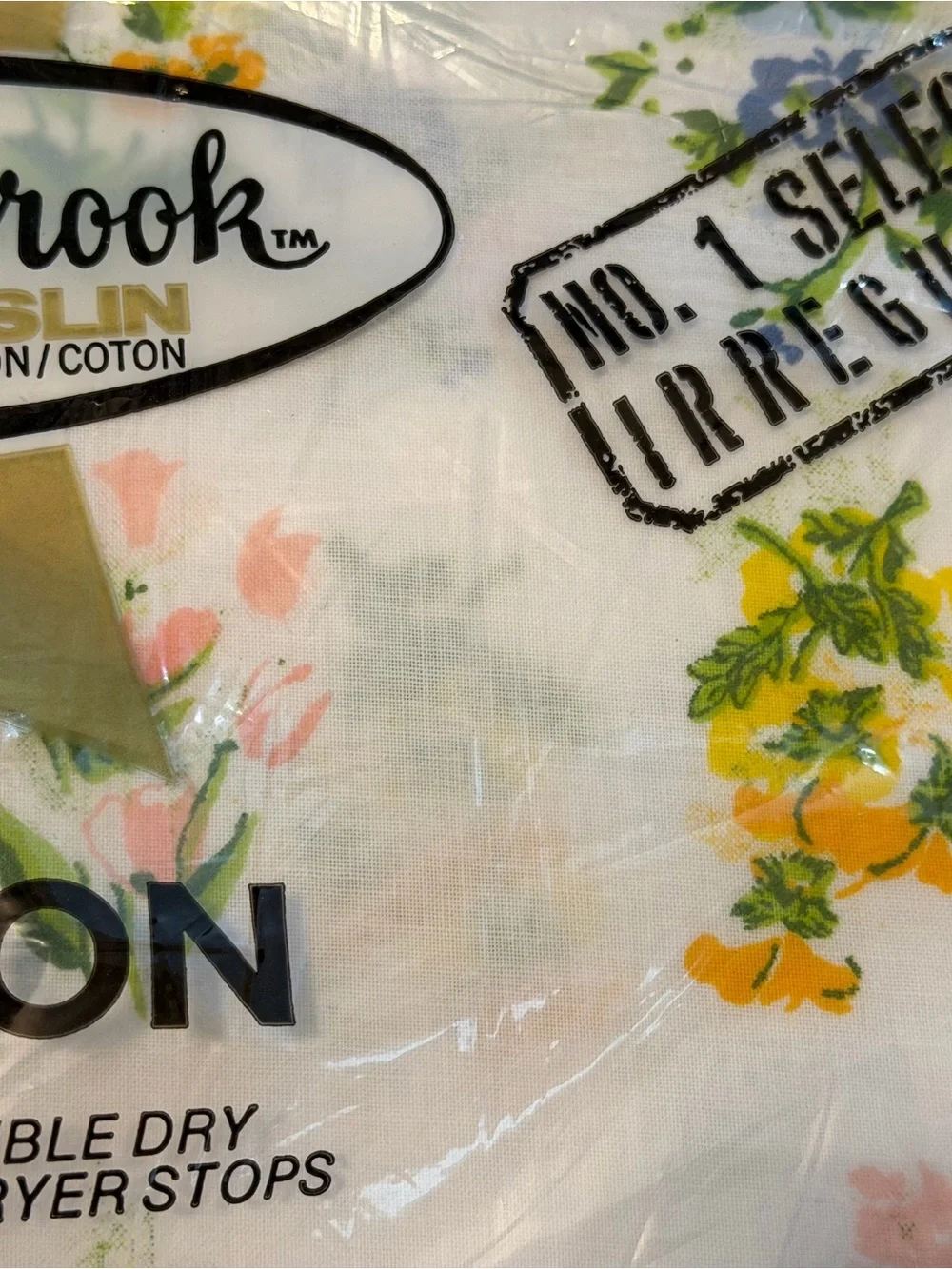 🆕Vintage NOS Meadowbrook luxury muslin Full/Double flat sheet multi floral 1980s